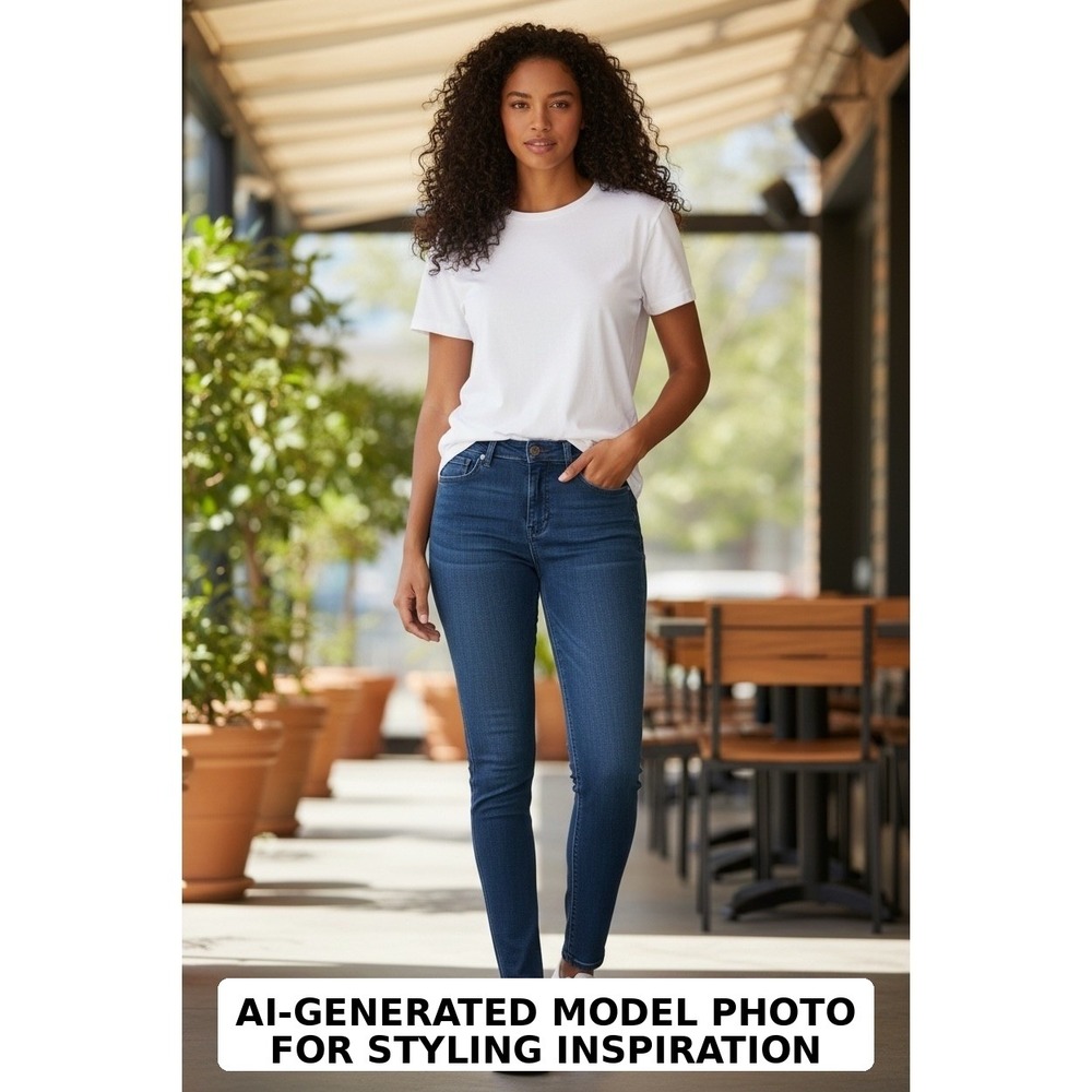 Sonoma Goods For Life Curvy Straight Leg Jeans Blue Denim 4R Stretch 56% Cotton